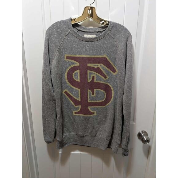 Women's Pressbox Florida State Seminoles Knobi Fleece Sweatshirt FSU Gray Size M - Picture 2 of 9